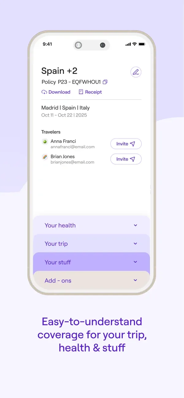 Faye Travel Insurance screenshot 2