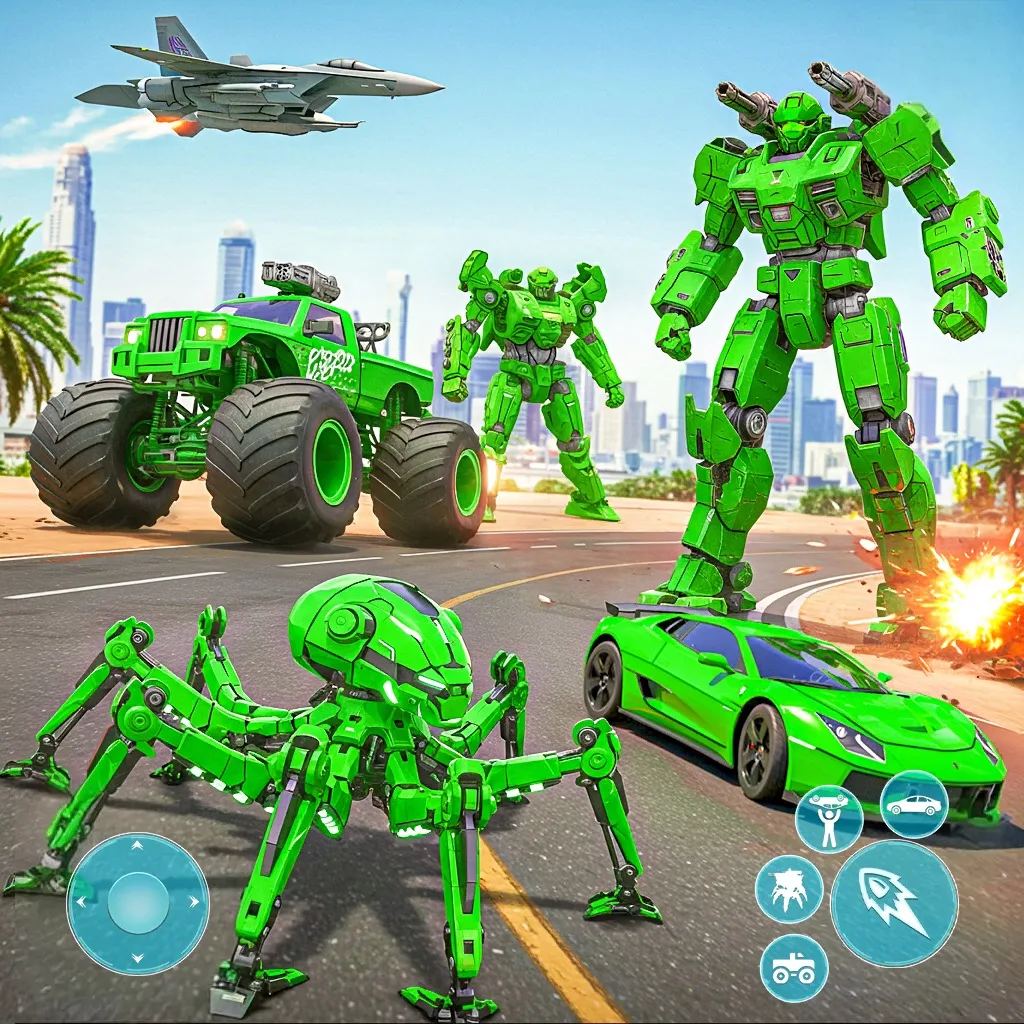 Octopus Robot Car Game 3D- War