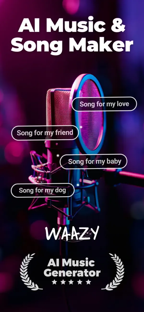 AI Song Generator Cover, Waazy screenshot 1