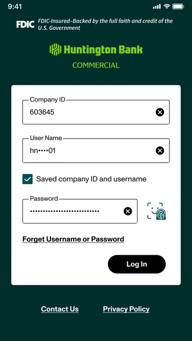 Huntington Commercial Bank screenshot 2