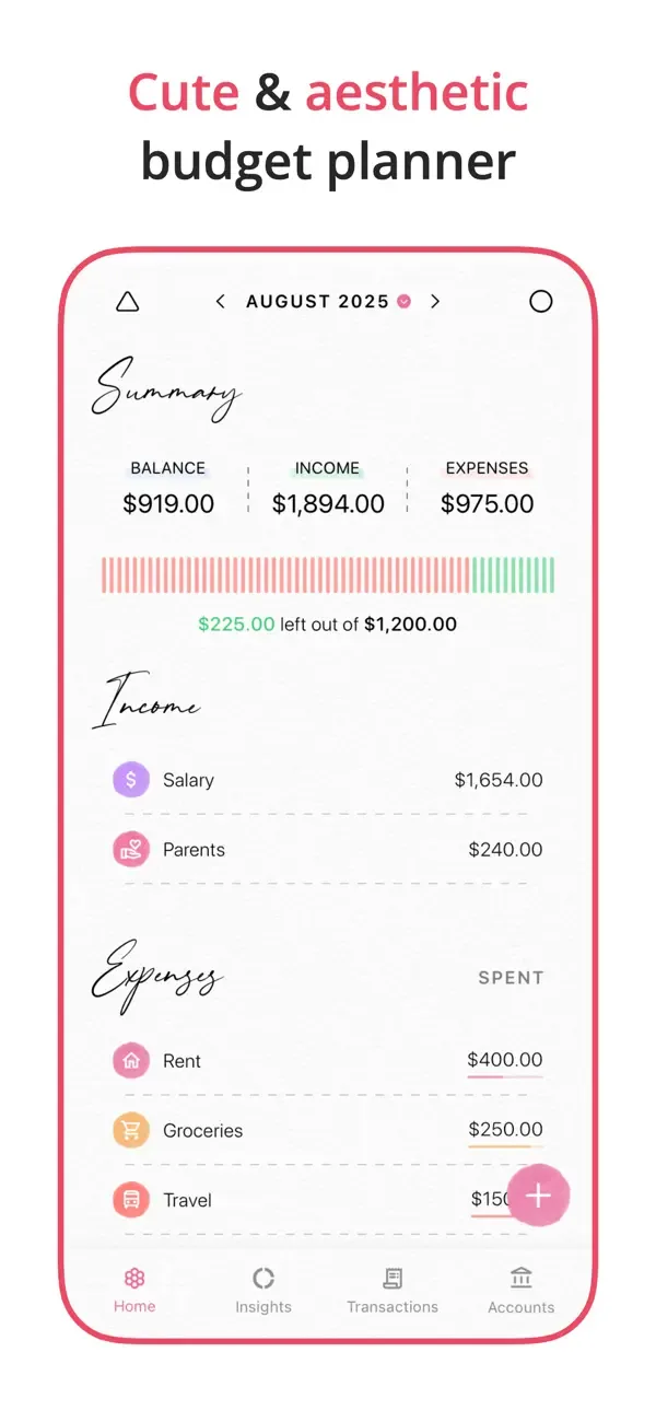 Budget Planner App - Fleur screenshot 1