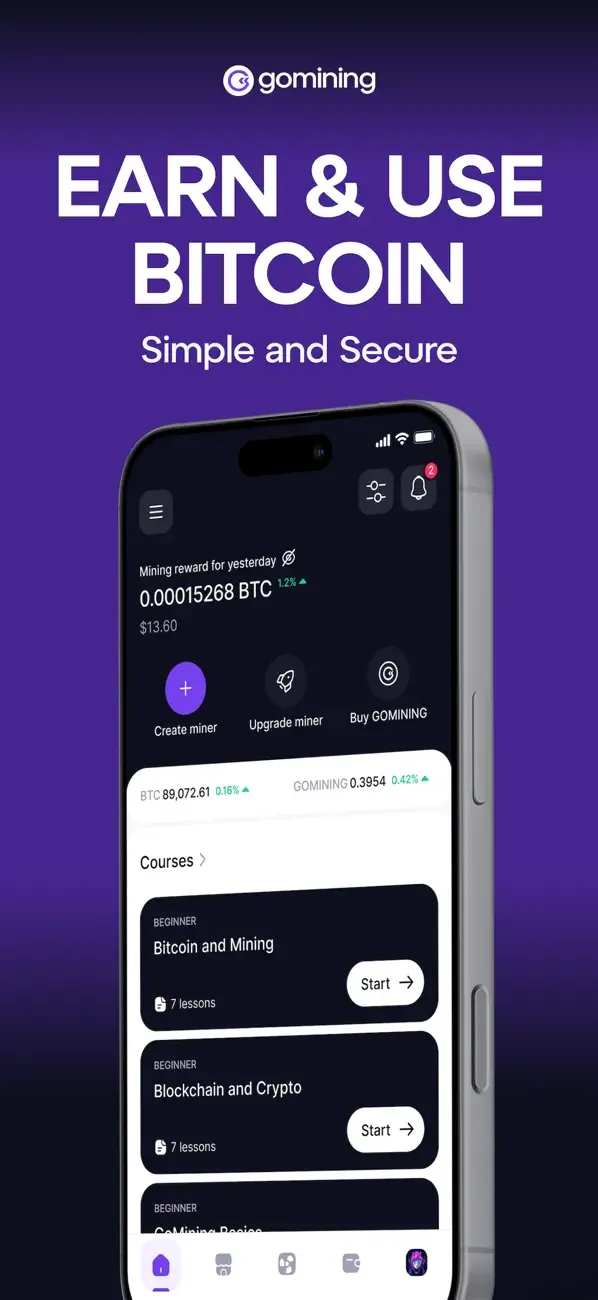 GoMining: BTC Mining & Finance screenshot 1