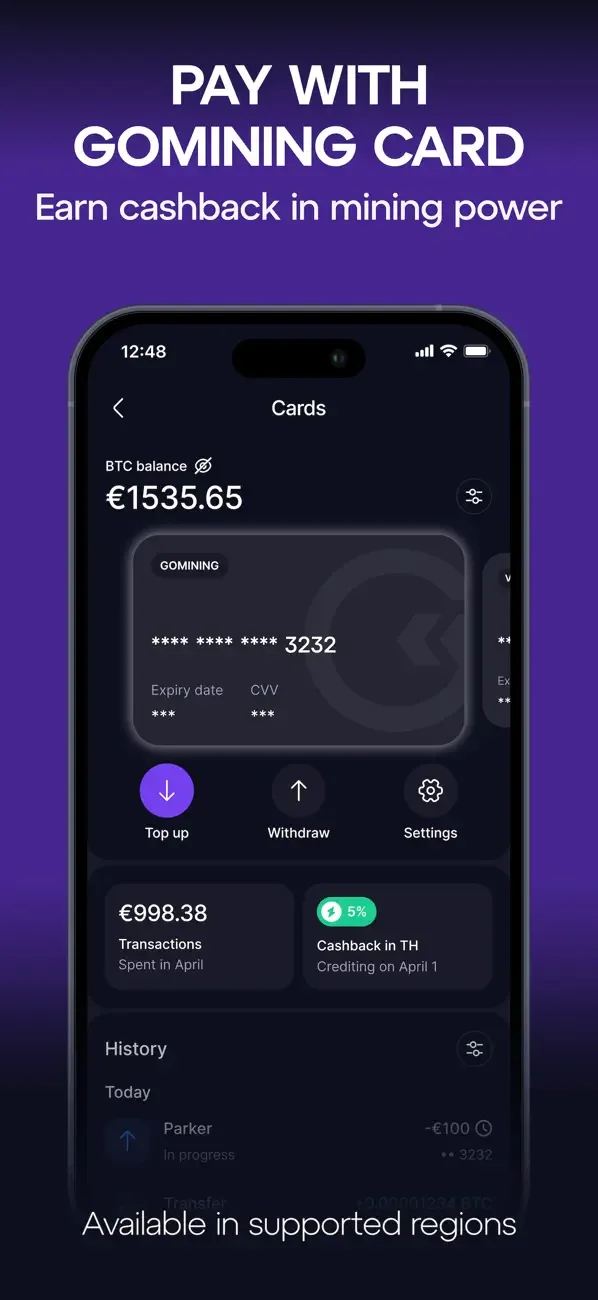 GoMining: BTC Mining & Finance screenshot 3