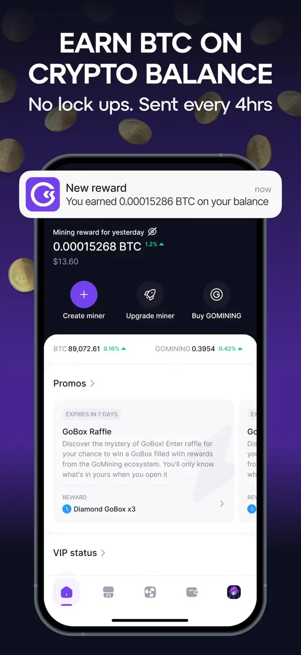 GoMining: BTC Mining & Finance screenshot 4