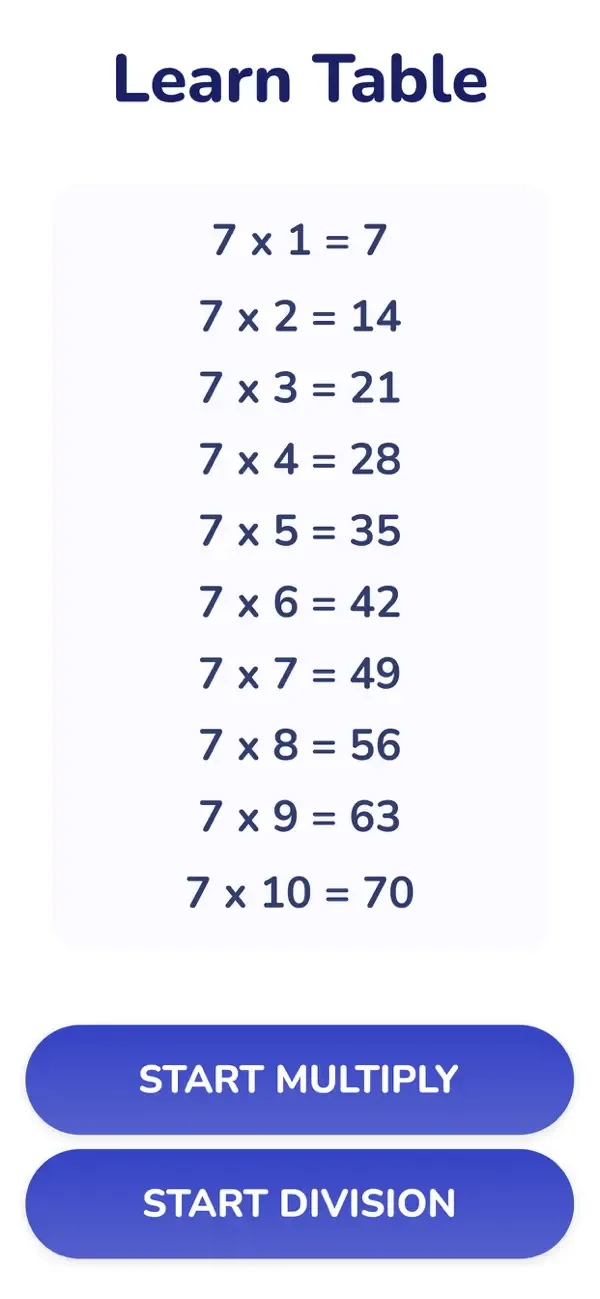 Times Tables: Multiplication screenshot 2