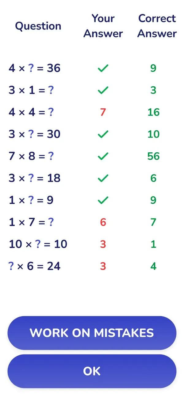 Times Tables: Multiplication screenshot 4