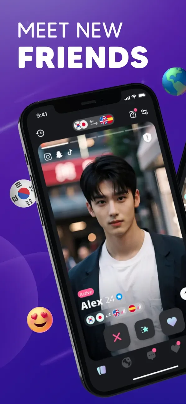 Moji – Korea & Japan Friends screenshot 1