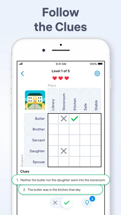 Logic Puzzles - Clue Game screenshot 1