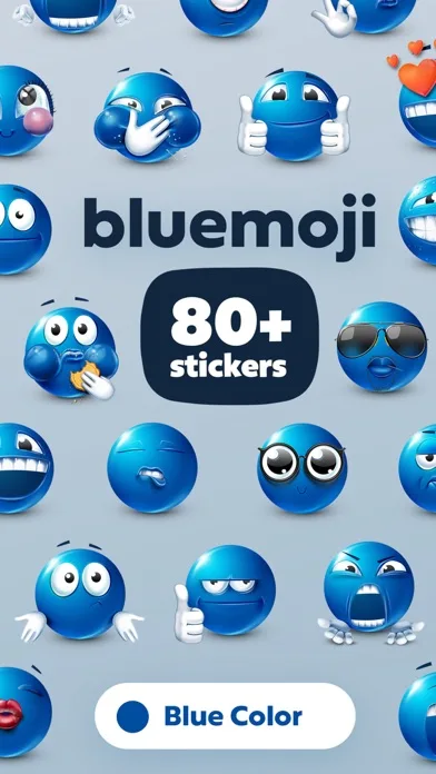 Blue Emoji iMessage Stickers screenshot 1