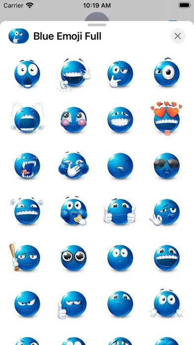 Blue Emoji iMessage Stickers screenshot 2