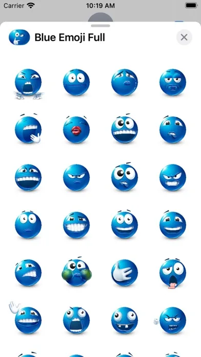 Blue Emoji iMessage Stickers screenshot 3