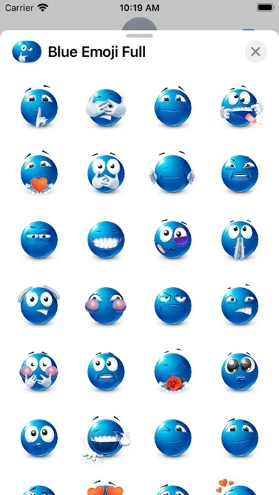 Blue Emoji iMessage Stickers screenshot 4