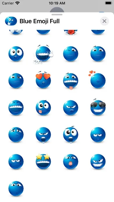 Blue Emoji iMessage Stickers screenshot 5