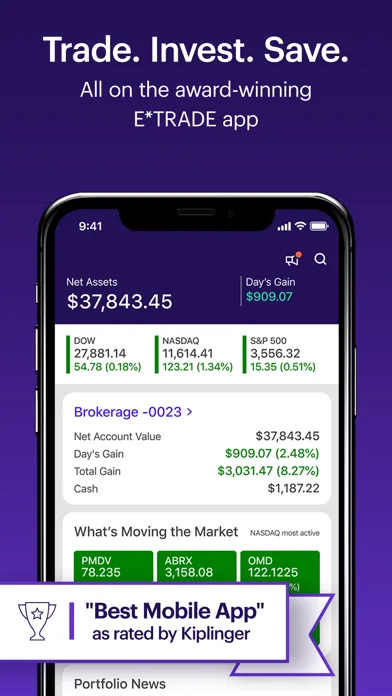 E*TRADE: Invest. Trade. Save. screenshot 1