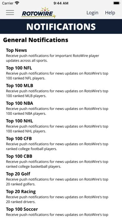 RotoWire Fantasy News Center screenshot 4