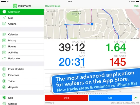 Walkmeter Walking & Hiking GPS screenshot 1