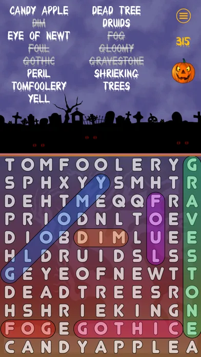 WordSearch Halloween screenshot 2