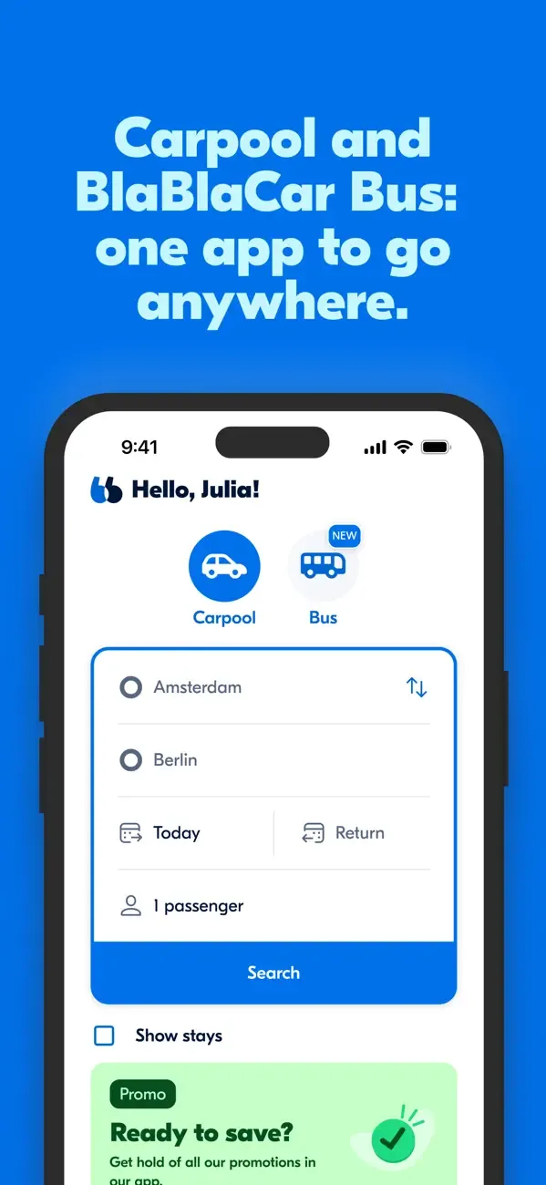 BlaBlaCar: Carpooling and Bus screenshot 1