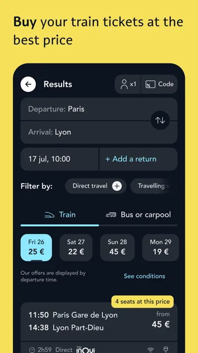SNCF Connect: Trains & routes screenshot 3