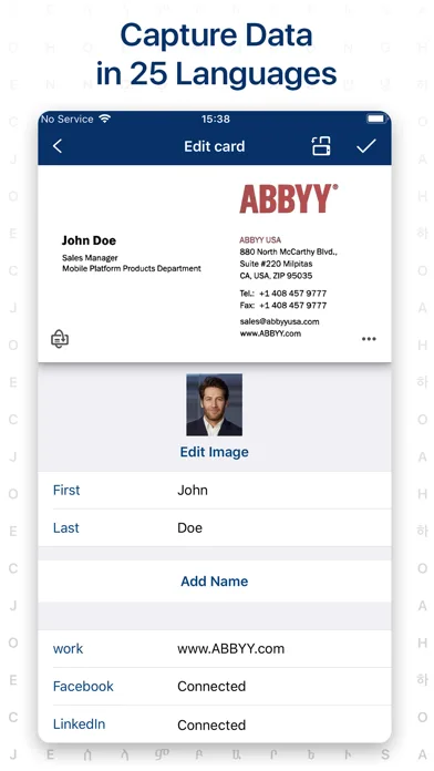 ABBYY Business Card Reader Pro screenshot 2