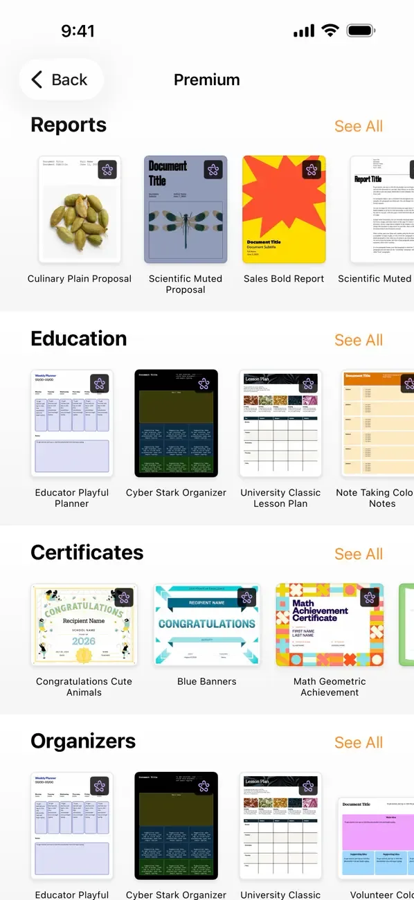 Pages: Create Documents screenshot 2