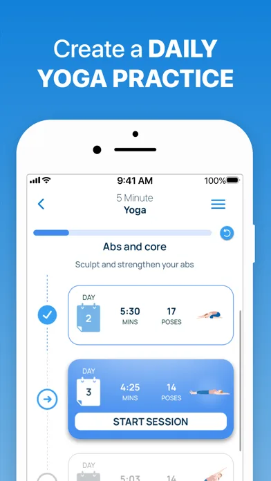 5 Minute Yoga Workouts screenshot 1