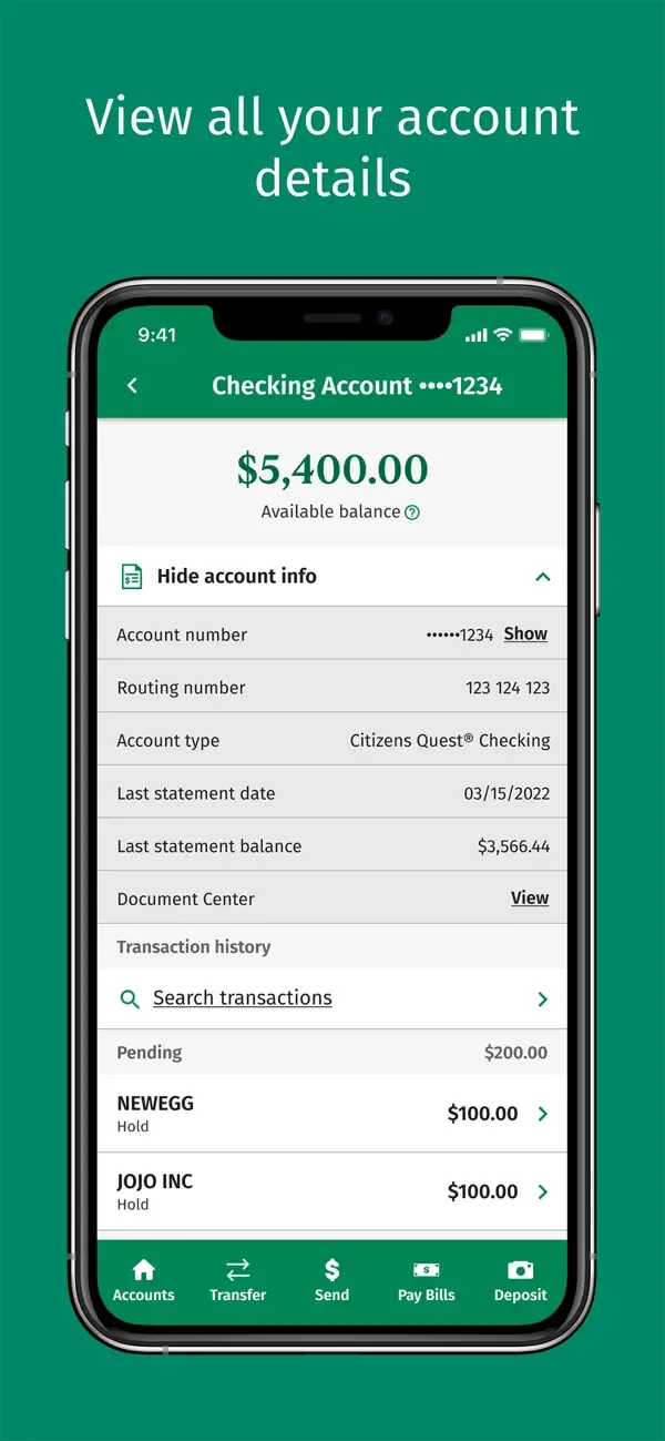 Citizens Bank Mobile Banking screenshot 2