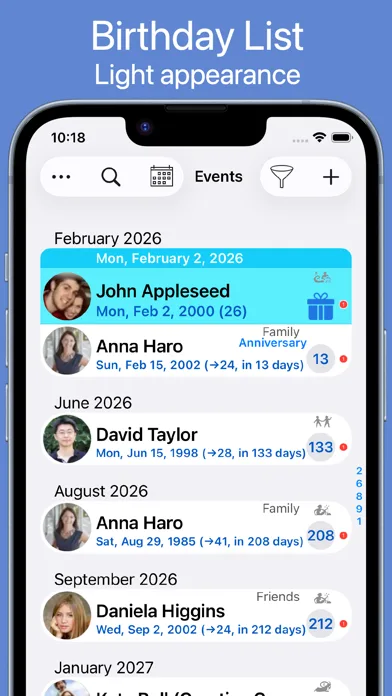 BirthdaysPro screenshot 2