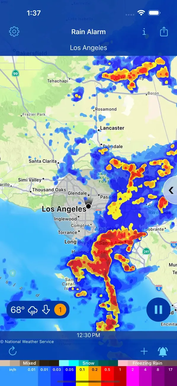 Rain Alarm Live Weather Radar screenshot 1