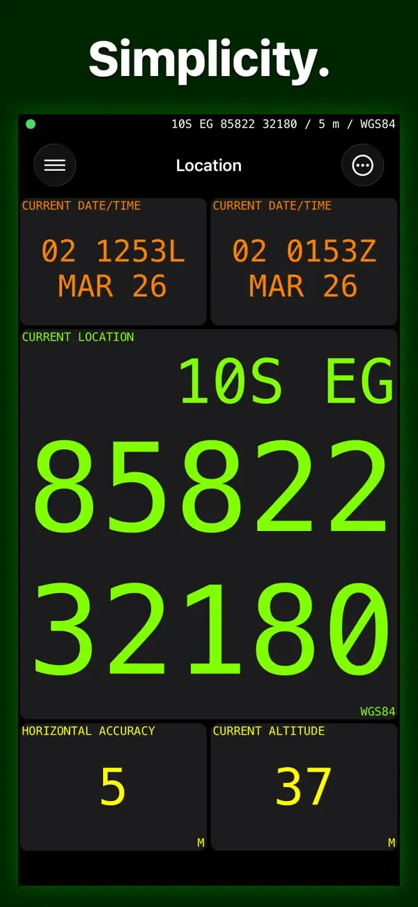 MilGPS screenshot 2