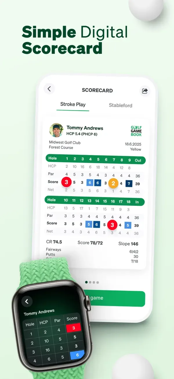 Golf GameBook: Scorecard & GPS screenshot 1