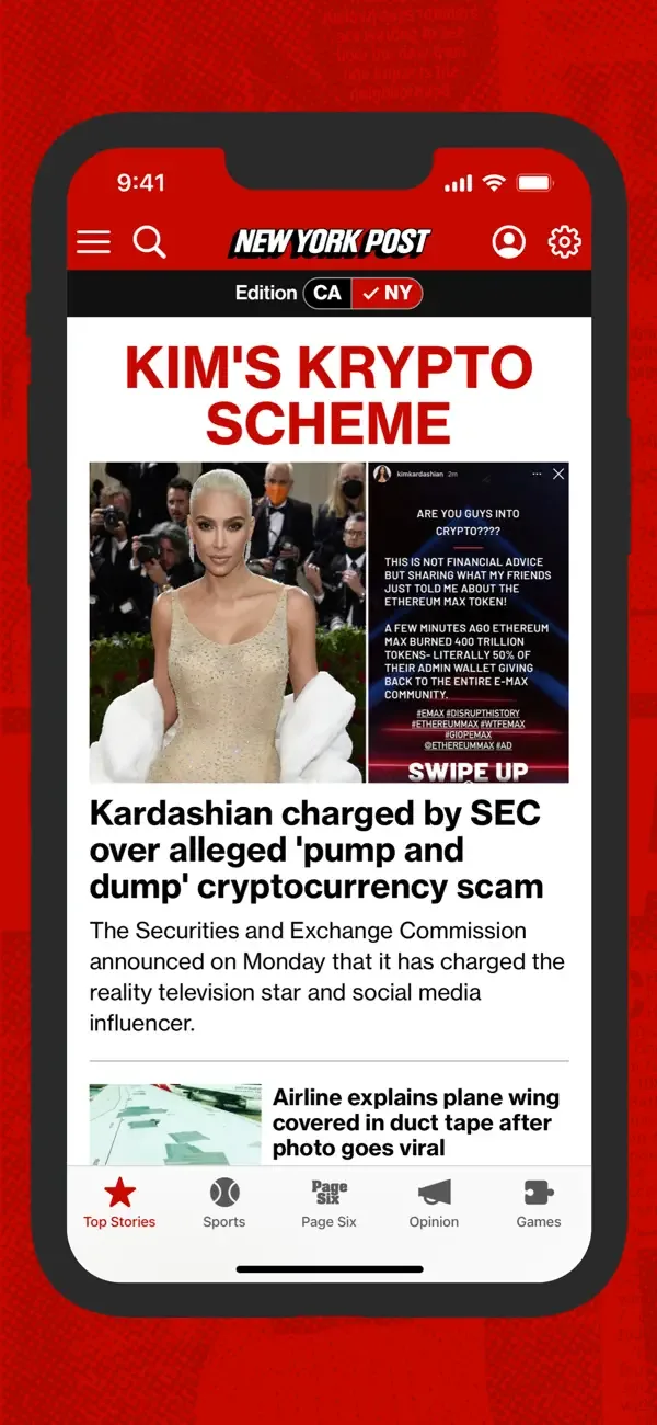New York Post for iPhone screenshot 1