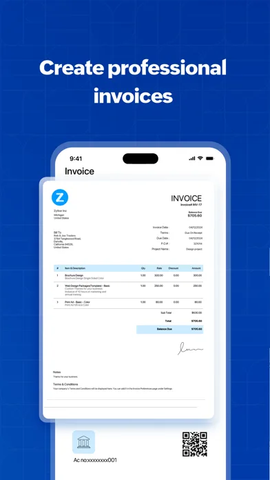 Zoho Invoice Maker App screenshot 1
