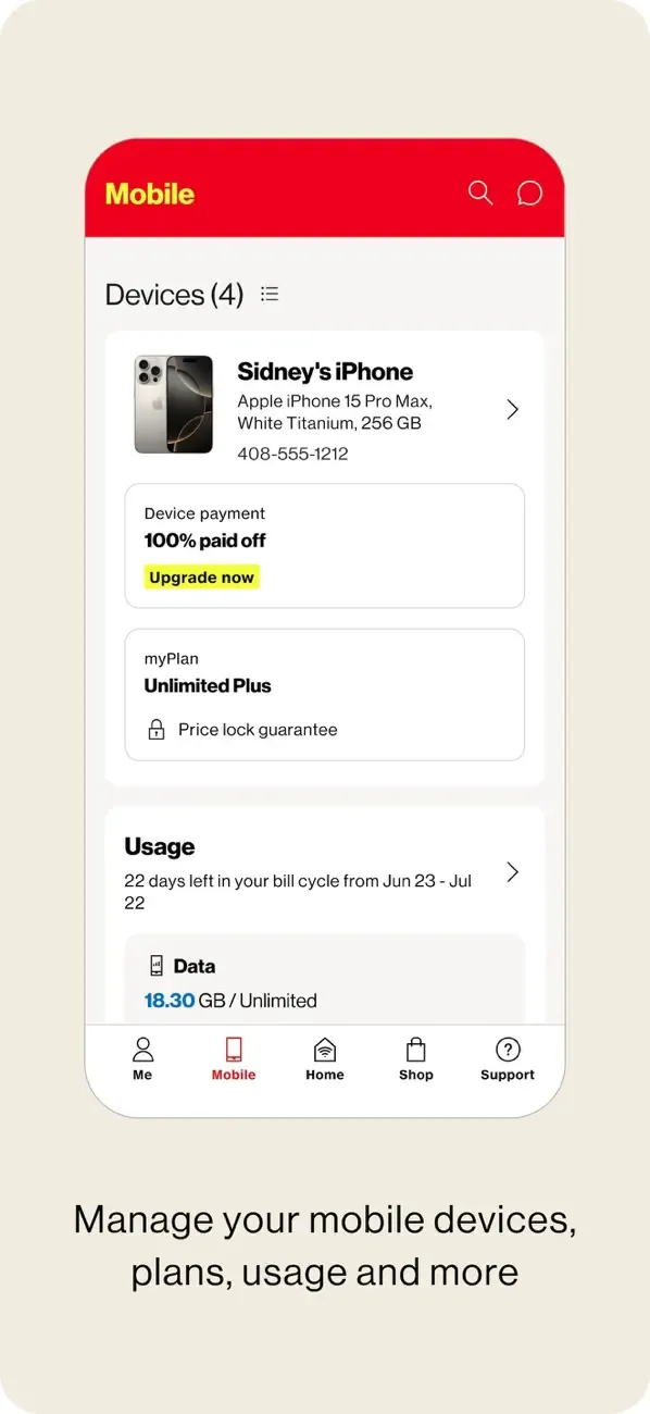 My Verizon screenshot 2
