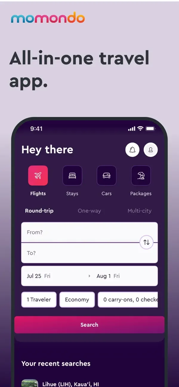 momondo: Flights, Hotels, Cars screenshot 1