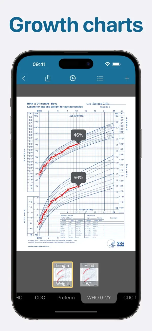 Growth: baby & child charts screenshot 2