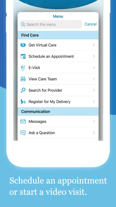 Sentara MyChart screenshot 1