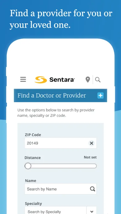 Sentara MyChart screenshot 2