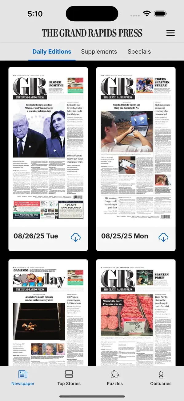 Grand Rapids Press screenshot 2