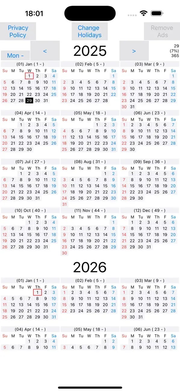 Custom Holiday Calendar screenshot 1