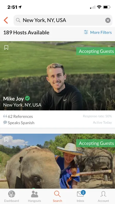 Couchsurfing Travel App screenshot 1