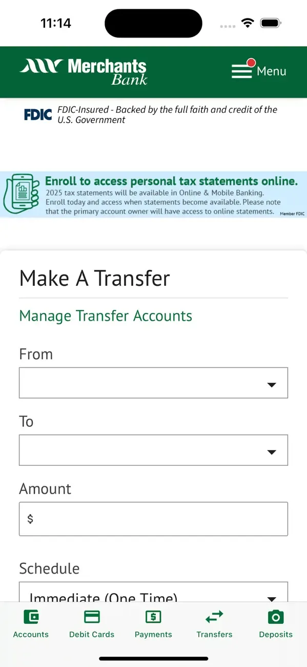 Merchants Bank N.A. Mobile screenshot 3