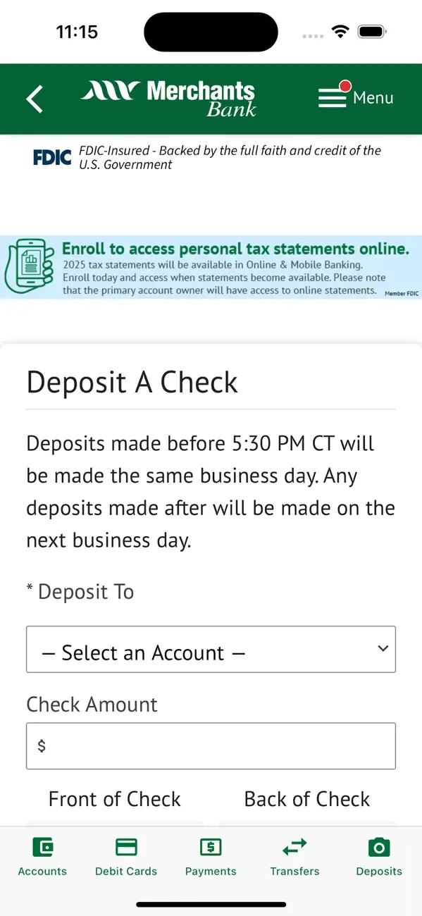 Merchants Bank N.A. Mobile screenshot 4