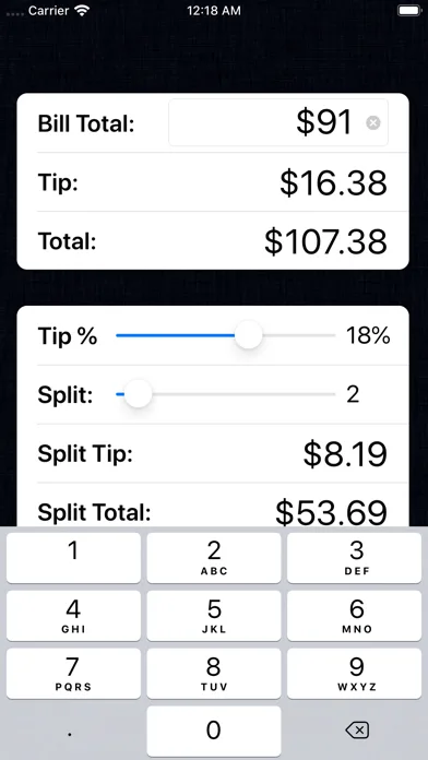Tip Calculator % Gold screenshot 1