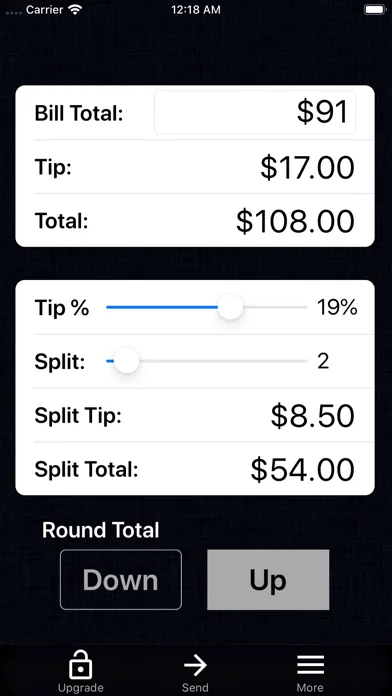 Tip Calculator % Gold screenshot 2