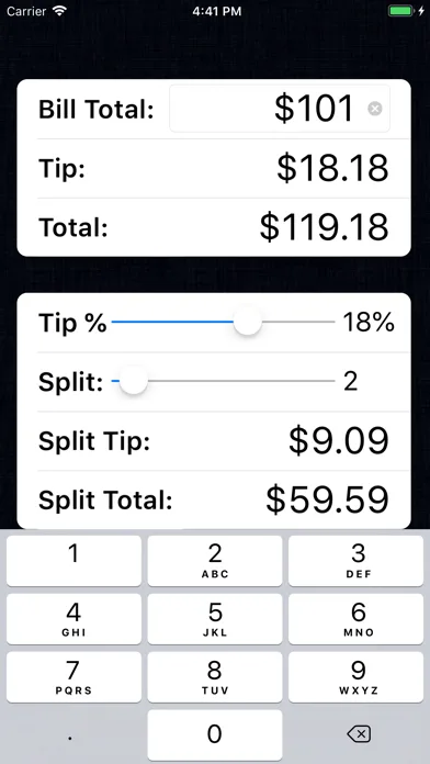 Tip Calculator % Pro screenshot 1