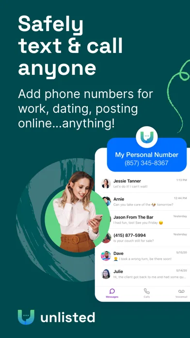 Second Texting Number:Unlisted screenshot 1