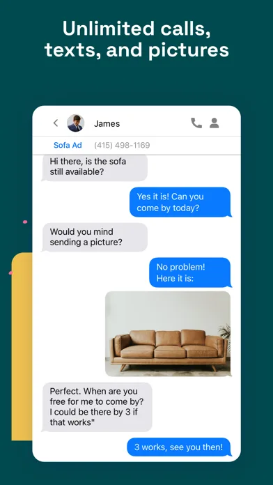 Second Texting Number:Unlisted screenshot 3