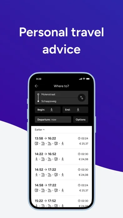 9292 travel planner + e-ticket screenshot 2