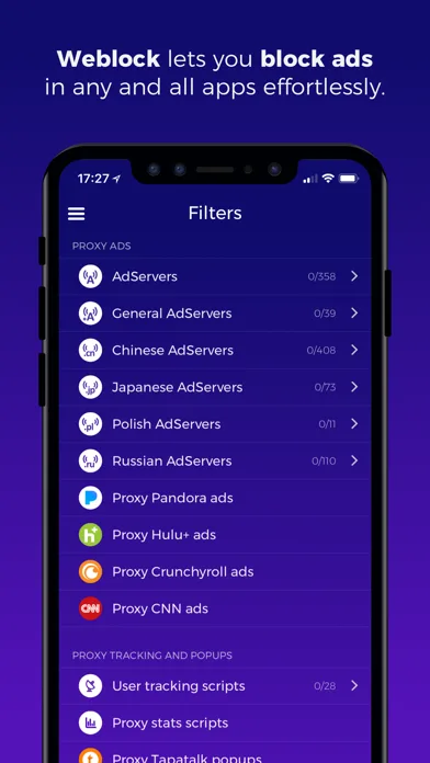 Weblock: adblock & proxy screenshot 1